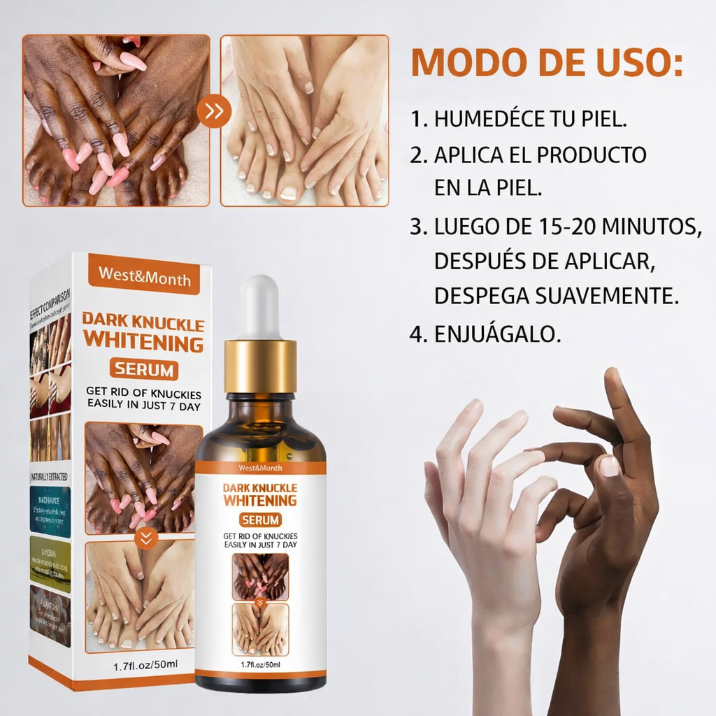 Serum aclarador de nudillos y zonas oscuras – piel más uniforme e iluminada