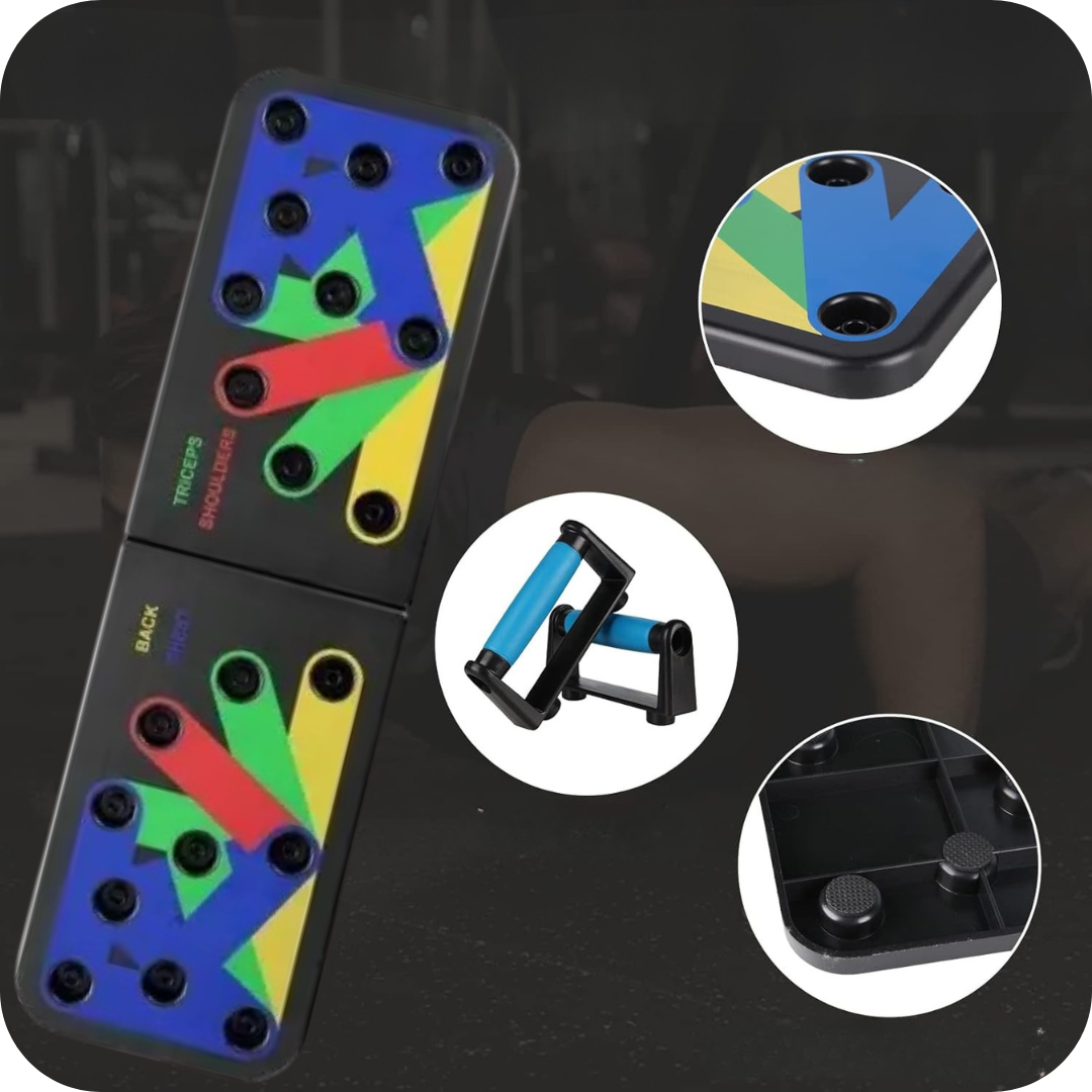 Tablero de flexiones multifuncional – entrena pecho, brazos y espalda desde casa